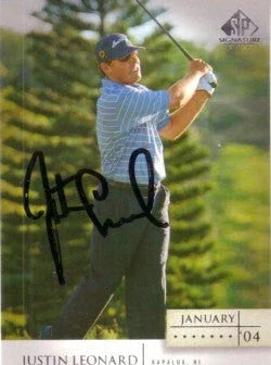 Justin Leonard autographed 2004 SP Signature golf card - AutographsForSale.com