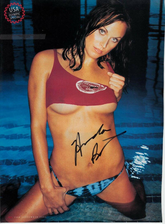 Amanda Beard autographed sexy 2004 FHM magazine photo - AutographsForSale.com