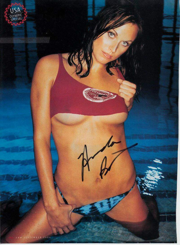 Amanda Beard autographed sexy 2004 FHM magazine photo - AutographsForSale.com