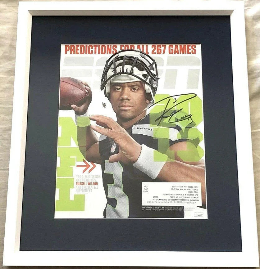 Russell Wilson signed Seattle Seahawks 2013 ESPN cover framed JSA - AutographsForSale.com
