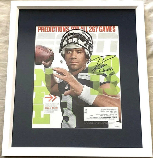 Russell Wilson signed Seattle Seahawks 2013 ESPN cover framed JSA - AutographsForSale.com