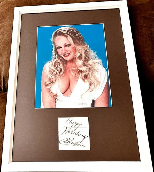 Charlene Tilton autograph framed sexy Dallas 8x10 photo Happy Holidays JSA - AutographsForSale.com