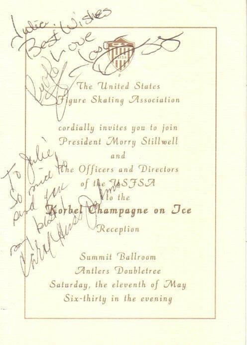 Rudy Galindo Carol Heiss Nancy Kerrigan Debi Thomas signed 1995 US Ice Skating Association invitation - AutographsForSale.com
