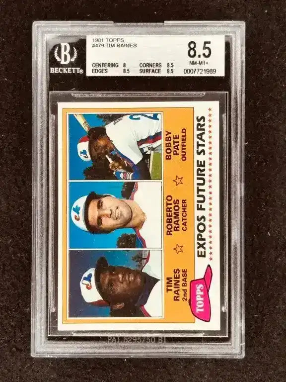 Tim Raines Montreal Expos 1981 Topps Rookie Card BGS 8.5