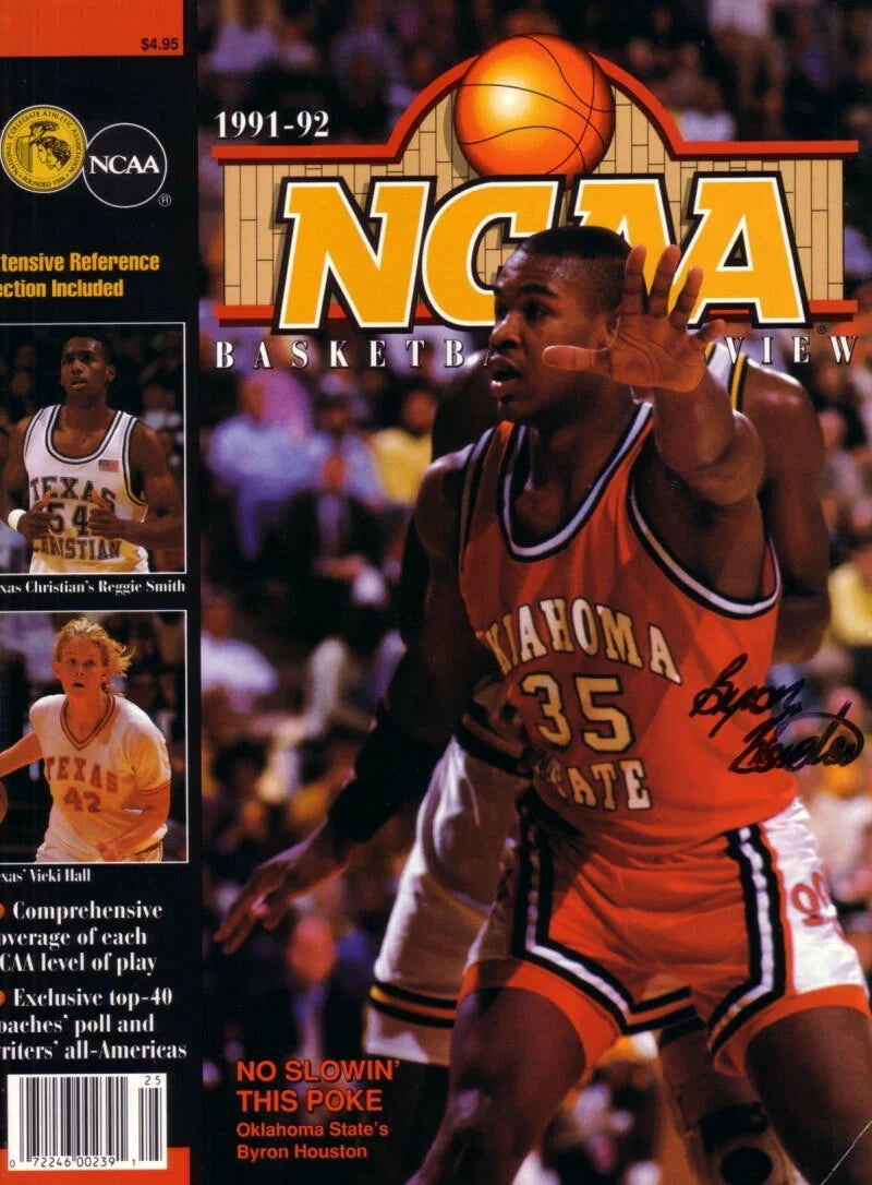 Byron Houston autographed Oklahoma St 1991-92 NCAA magazine cover - AutographsForSale.com