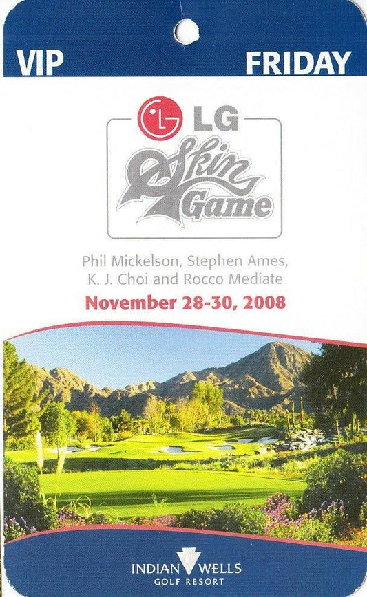 2008 Skins Game VIP golf ticket Phil Mickelson - AutographsForSale.com
