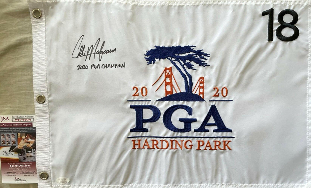 Collin Morikawa signed 2020 PGA Championship flag w/ Champion JSA - AutographsForSale.com