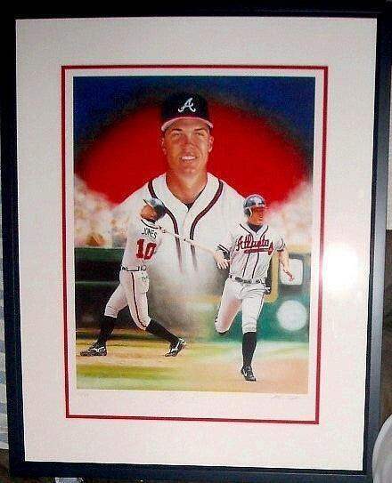 Chipper Jones signed Atlanta Braves giclee art print framed - AutographsForSale.com