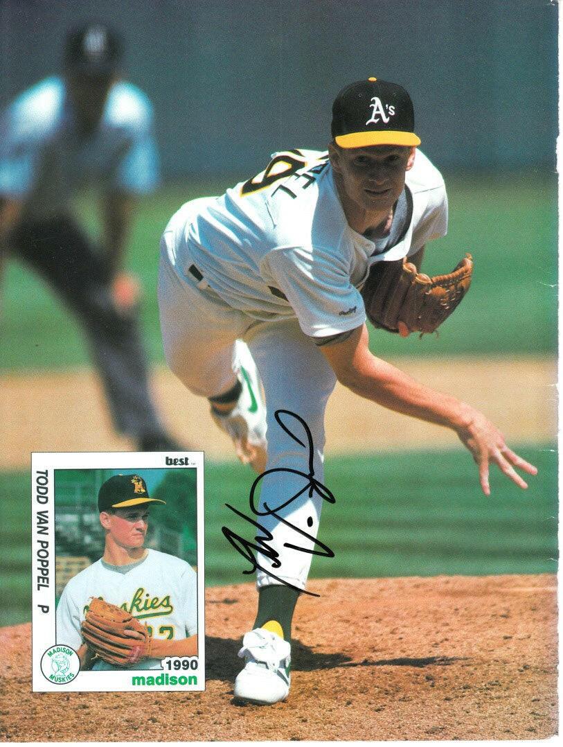 Todd Van Poppel signed Oakland A’s Beckett back cover photo - AutographsForSale.com