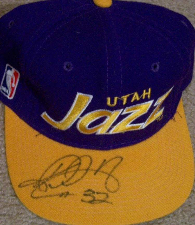 Karl Malone autographed Utah Jazz embroidered cap or hat JSA - AutographsForSale.com
