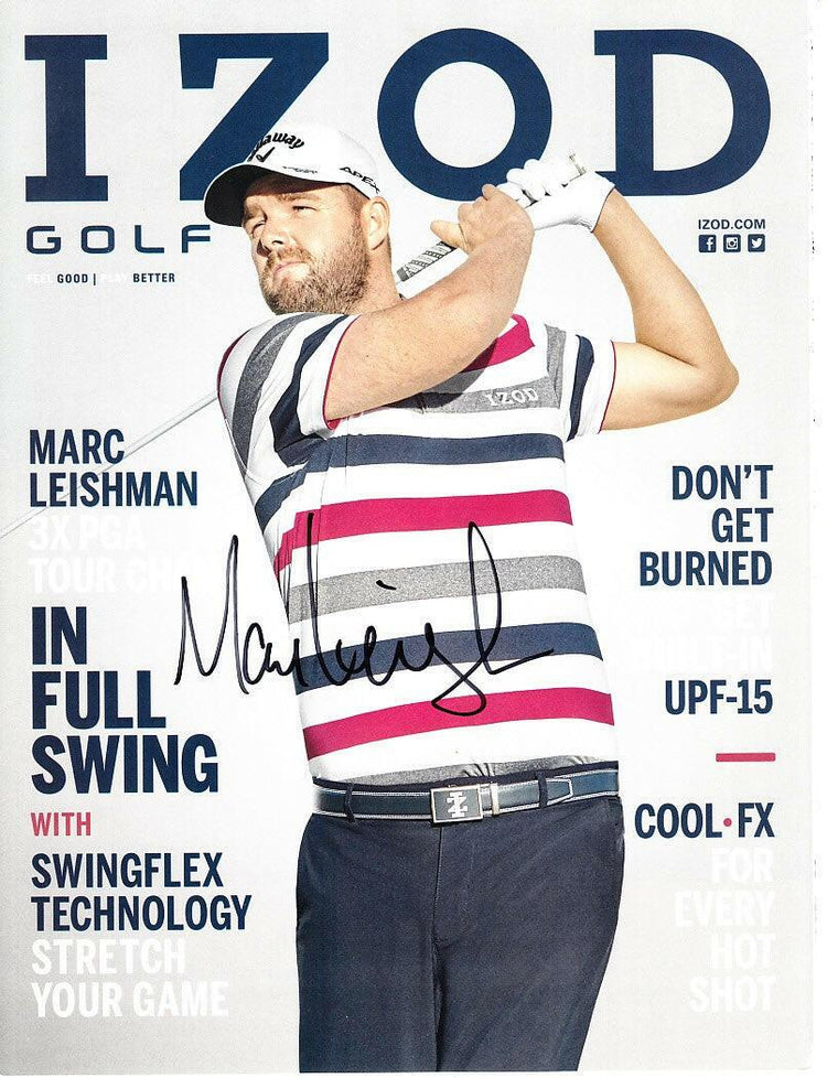 Marc Leishman autographed Izod golf magazine back cover - AutographsForSale.com