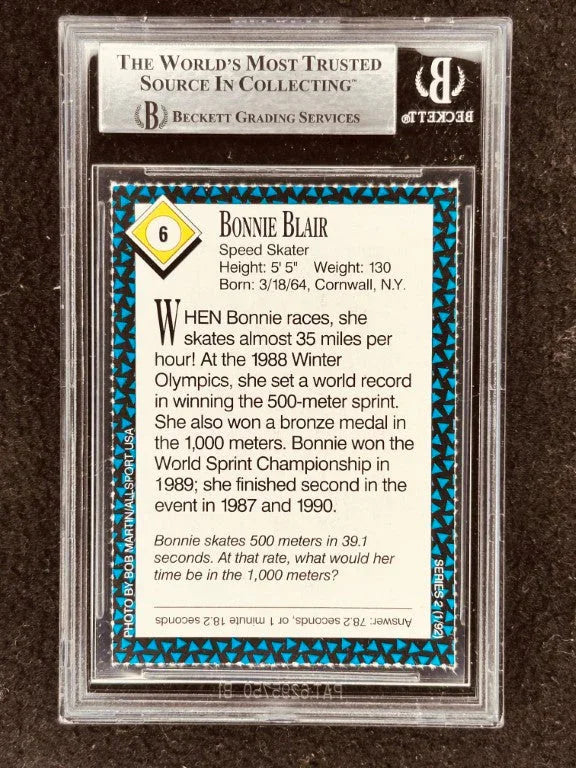 Bonnie Blair autographed 1992 Sports Illustrated for Kids Rookie Card BAS slabbed - AutographsForSale.com