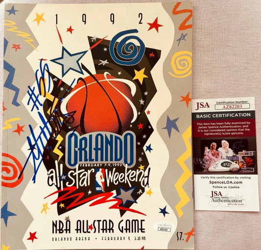 Dikembe Mutombo autographed 1992 ROOKIE NBA All-Star Game program JSA Nuggets - AutographsForSale.com