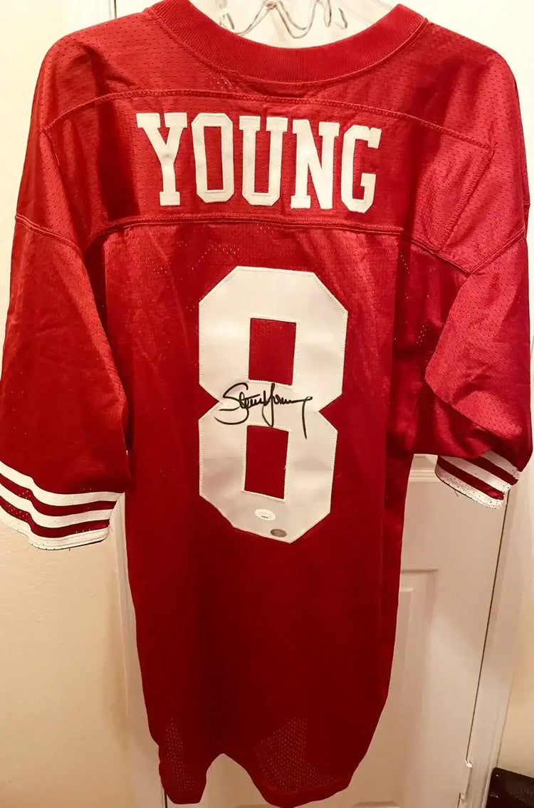 Steve Young autographed SF 49ers Wilson red jersey JSA - AutographsForSale.com
