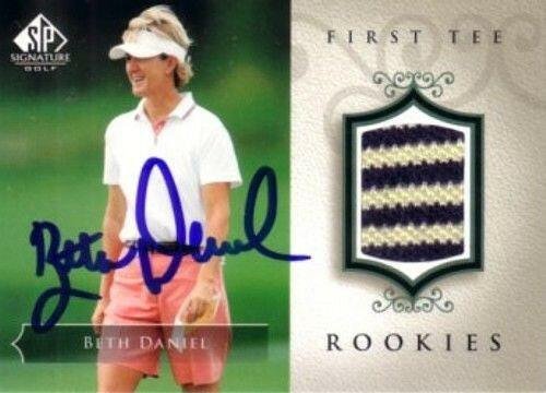 Beth Daniel signed 2004 SP Signature LPGA golf tournament Worn Shirt card - AutographsForSale.com