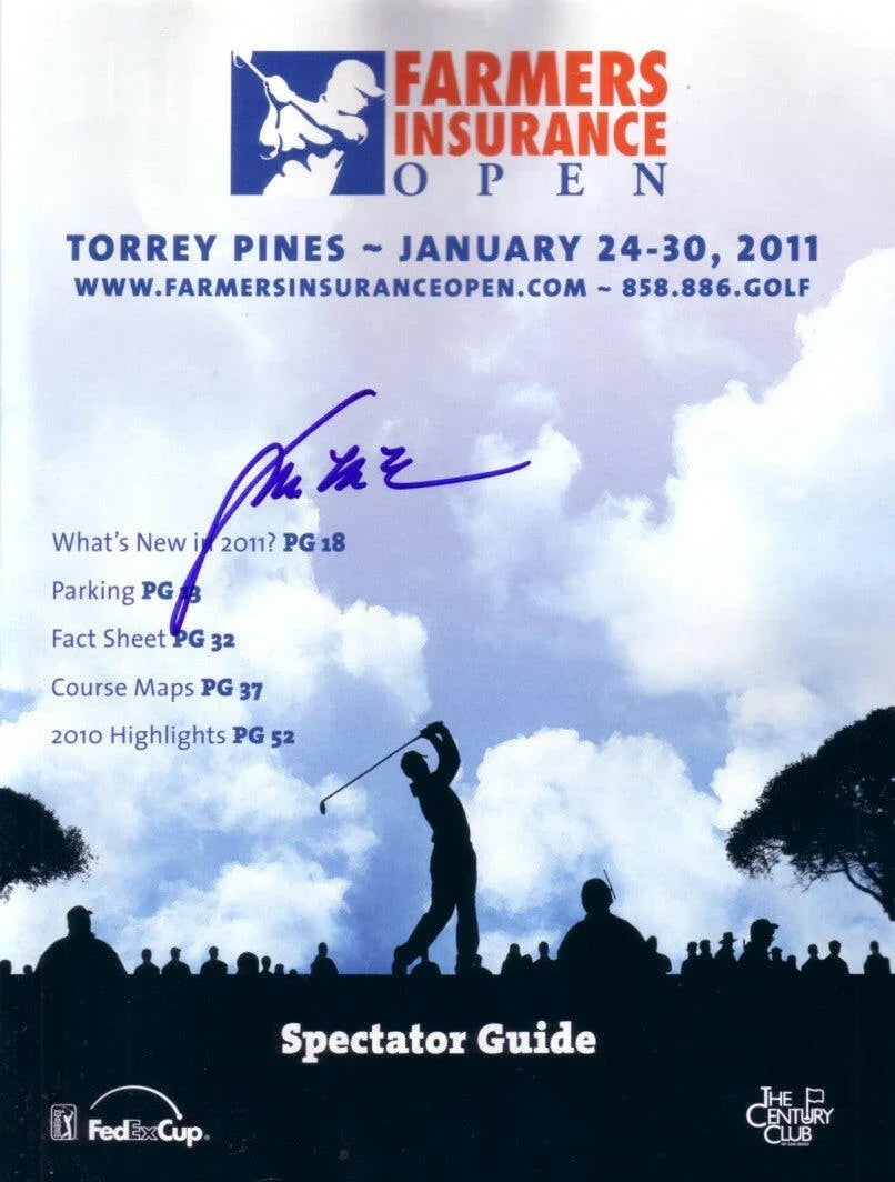 Y.E. Yang signed 2011 Farmers Insurance Open golf program - AutographsForSale.com