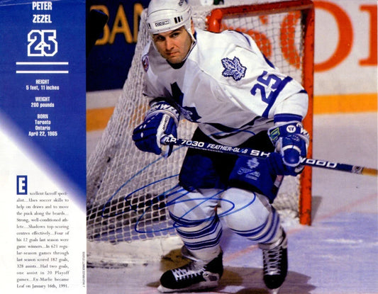 Peter Zezel autographed Toronto Maple Leafs 1994 calendar page photo - AutographsForSale.com