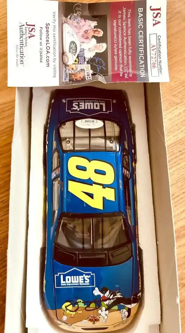 Jimmie Johnson autographed 2002 Lowe’s Looney Tunes 1:24 Action Collectibles diecast car JSA - AutographsForSale.com