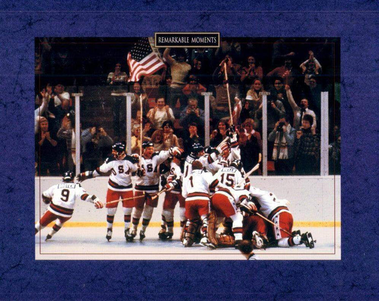 1980 Miracle on Ice US Olympic hockey team 8x10 celebration photo - AutographsForSale.com