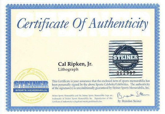Cal Ripken signed Orioles 1997 litho framed STEINER - AutographsForSale.com