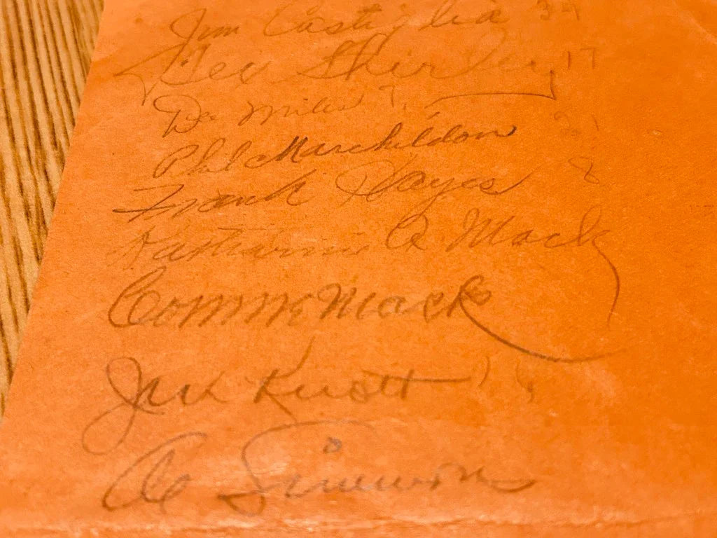 1942 Philadelphia A’s team signed 9x11 roster Connie Mack Al Simmons JSA - AutographsForSale.com