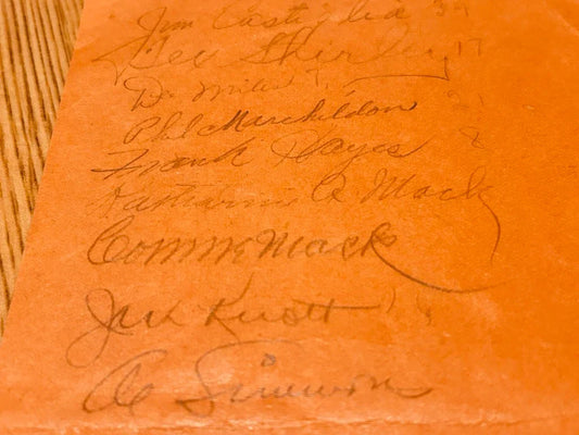 1942 Philadelphia A’s team signed 9x11 roster Connie Mack Al Simmons JSA - AutographsForSale.com