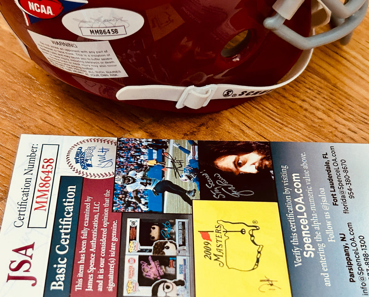 Joe Namath signed Alabama Schutt mini helmet JSA - AutographsForSale.com