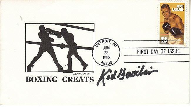 Kid Gavilan signed Boxing Greats cachet 1993 Joe Louis 1st Day cover - AutographsForSale.com