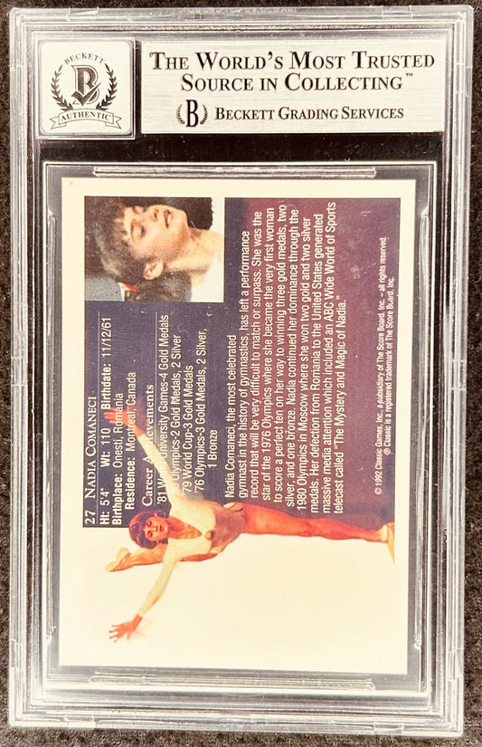 Nadia Comaneci signed 1992 Classic Gymnastics card BAS grade 10 - AutographsForSale.com