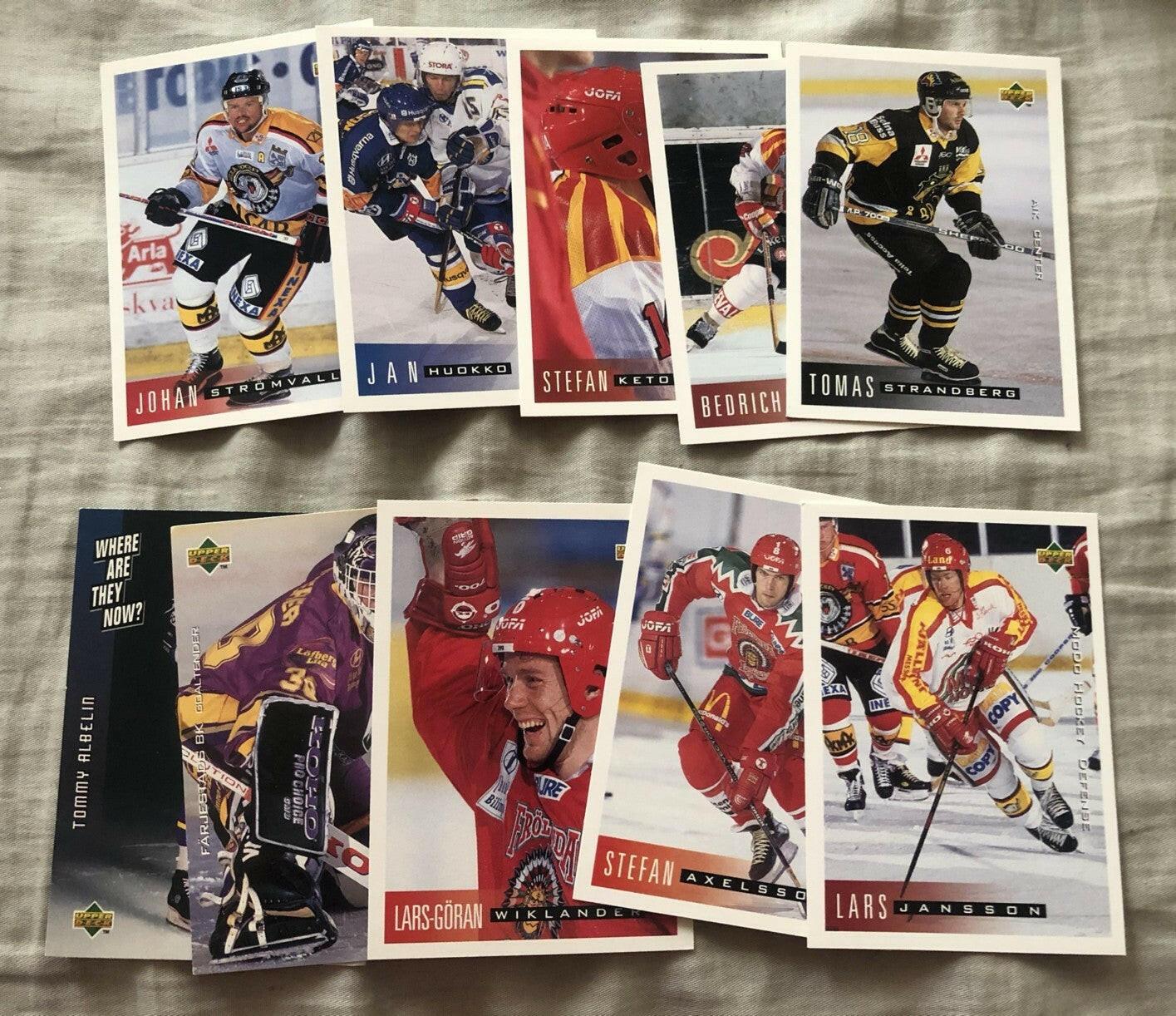 1995-96 Upper Deck Swedish Elit lot of 10 cards - AutographsForSale.com