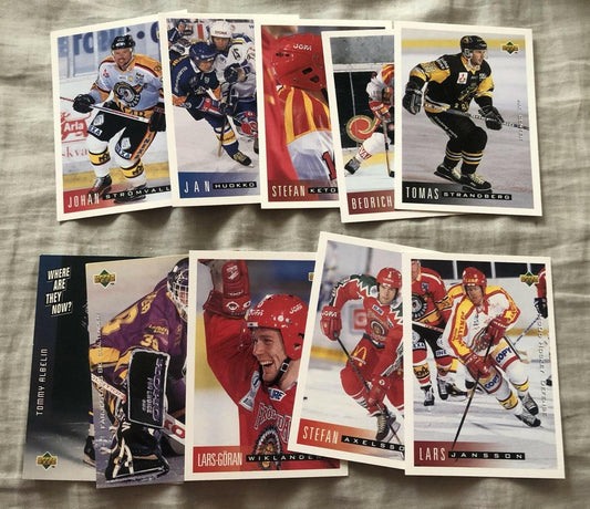 1995-96 Upper Deck Swedish Elit lot of 10 cards - AutographsForSale.com