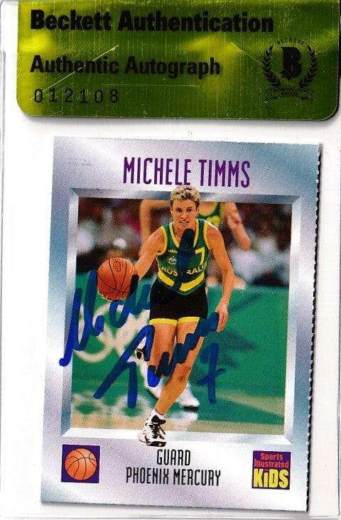 Michele Timms autographed Phoenix Mercury 1997 Sports Illustrated For Kids Rookie Card BAS - AutographsForSale.com