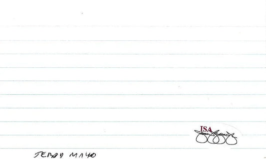 Jerod Mayo (Patriots) autographed index card JSA - AutographsForSale.com