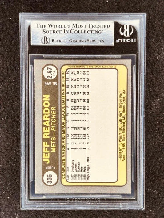 Jeff Reardon signed NY Mets 1981 Fleer RC BAS slabbed - AutographsForSale.com