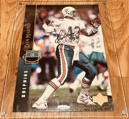 Dan Marino signed UDA Dolphins 1994 Upper Deck 8.5x11 blowup card - AutographsForSale.com