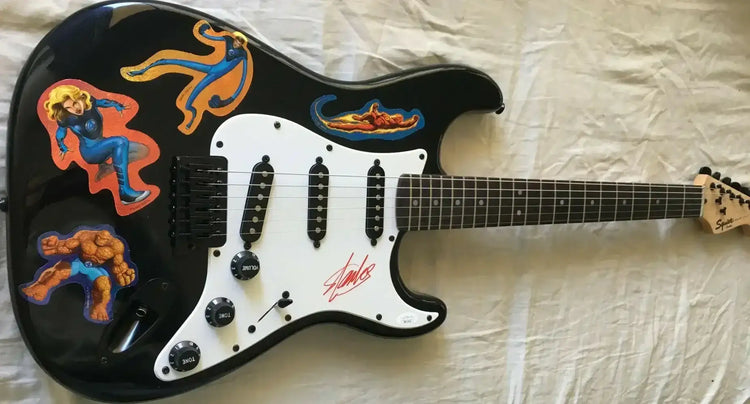 Stan Lee autographed Fantastic Four Fender Squier Bullet electric guitar JSA - AutographsForSale.com