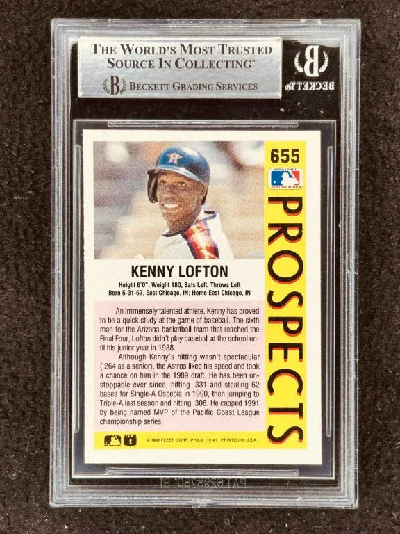 Kenny Lofton signed Astros 1992 Fleer RC BAS certified - AutographsForSale.com