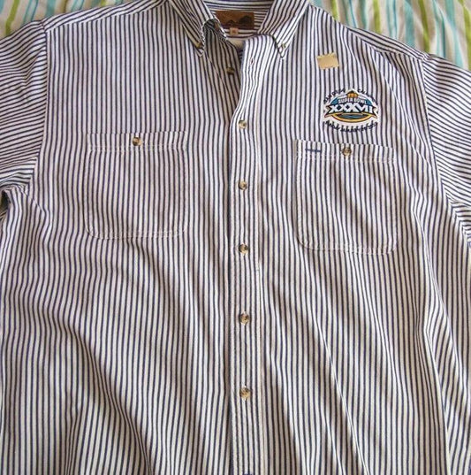 Super Bowl 37 Port Authority short sleeve dressy casual shirt (Buccaneers win) - AutographsForSale.com