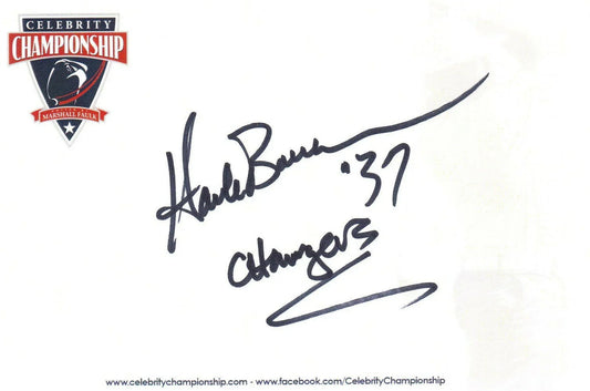 Hank Bauer (San Diego Chargers) signed 4x6 signature card - AutographsForSale.com