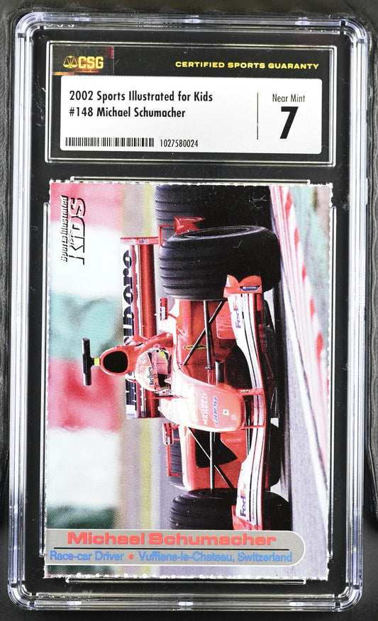 Michael Schumacher 2002 Sports Illustrated for Kids racing card CSG graded 7 NrMt - AutographsForSale.com