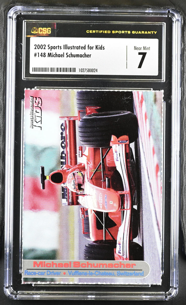 Michael Schumacher 2002 Sports Illustrated for Kids racing card CSG graded 7 NrMt - AutographsForSale.com