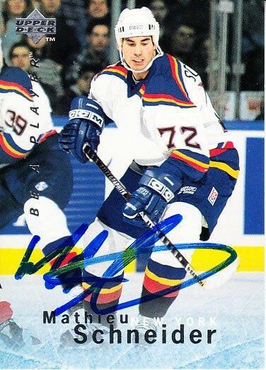 Mathieu Schneider signed NY Islanders 1995-96 Be A Player card - AutographsForSale.com