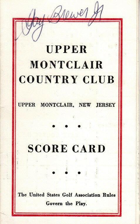 Gay Brewer signed Upper Montclair Country Club 60s golf scorecard - AutographsForSale.com