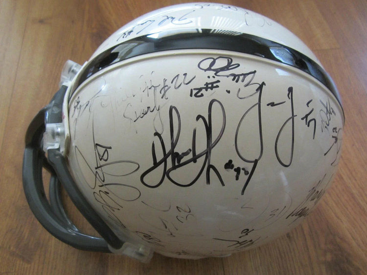 1999 NFL Players signed full size helmet Tiki Barber Tim Brown Marshall Faulk Thurman Thomas Herschel Walker - AutographsForSale.com