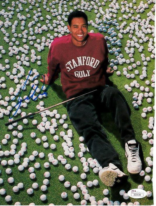 Tiger Woods signed 1995 Stanford golf Sports Illustrated photo OLD SIGNATURE JSA - AutographsForSale.com