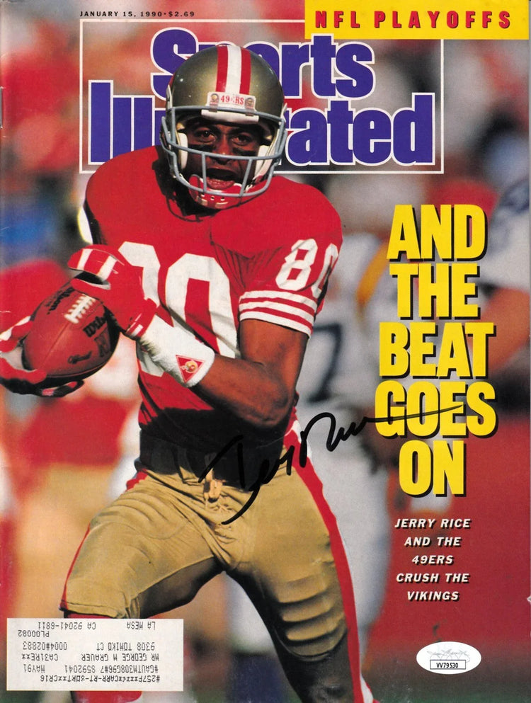Jerry Rice signed SF 49ers 1990 Sports Illustrated magazine JSA - AutographsForSale.com