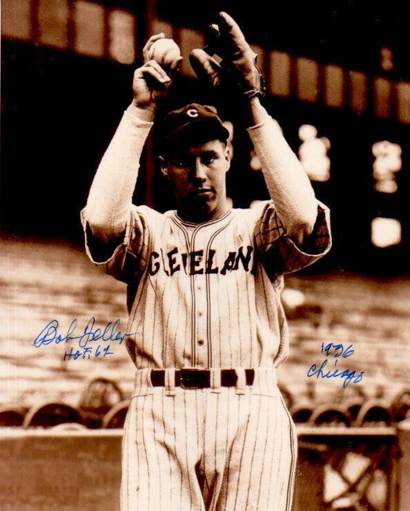 Bob Feller signed Indians 8x10 photo w/ HOF 62 1936 Chicago - AutographsForSale.com