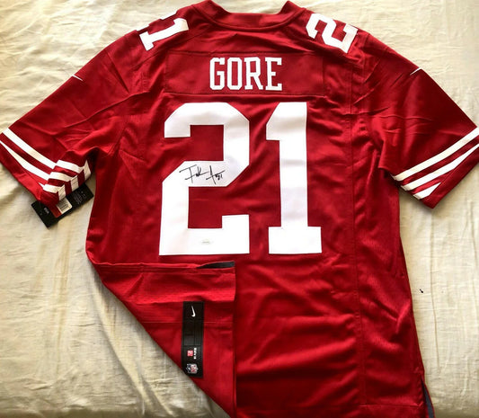 Frank Gore autographed SF 49ers Nike red jersey JSA - AutographsForSale.com