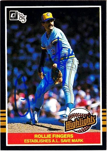 Rollie Fingers signed Brewers 1985 Donruss Highlights card - AutographsForSale.com