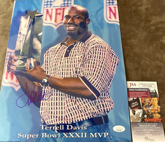 Terrell Davis signed Broncos Super Bowl 32 MVP 11x14 photo JSA - AutographsForSale.com